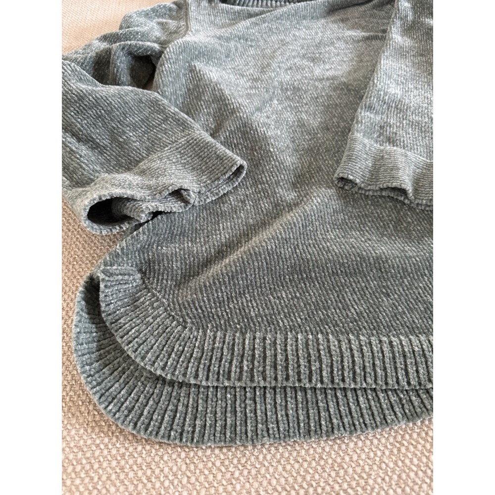 Soft Surroundings Sweater Womens Size M Sage Cowl Neck Relaxed Knit Chenille Top - Picture 8 of 11